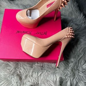 Nude Betsy Johnson Spiked Stiletto